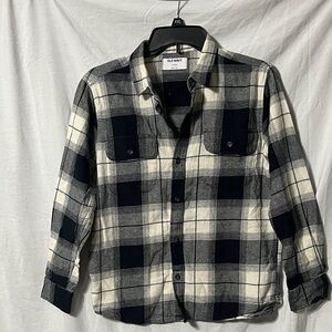 Old Navy Kids Checkered Flannel Shirt in Black and Cream